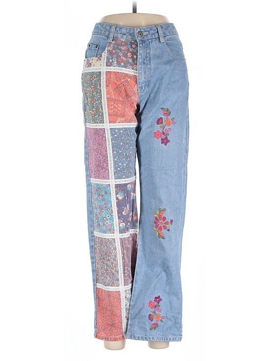 Limited Too Other - Limited Too Patchwork Flare High Waist Jeans y2k 2000s Floral Embroidered Straig